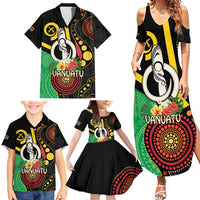 Tamtam Drum Vanuatu Family Matching Summer Maxi Dress and Hawaiian Shirt Boar Tusk Aboriginal Flag Style LT14 - Polynesian Pride