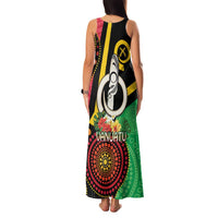 Tamtam Drum Vanuatu Family Matching Tank Maxi Dress and Hawaiian Shirt Boar Tusk Aboriginal Flag Style LT14 - Polynesian Pride