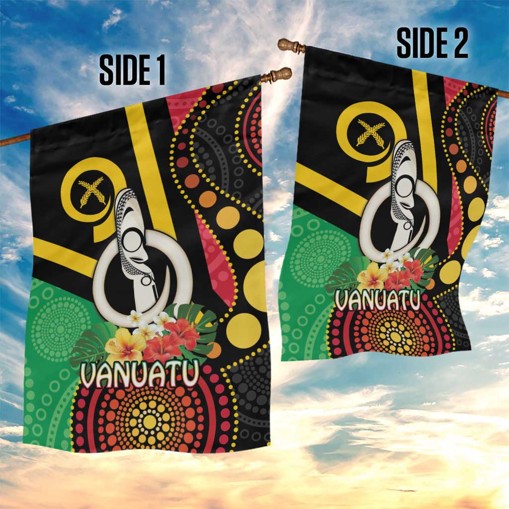 Tamtam Drum Vanuatu Garden Flag Boar Tusk Aboriginal Flag Style