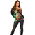 Tamtam Drum Vanuatu Off Shoulder Sweater Boar Tusk Aboriginal Flag Style