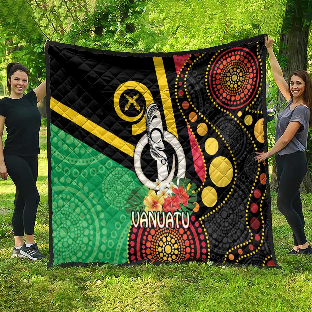Tamtam Drum Vanuatu Quilt Boar Tusk Aboriginal Flag Style