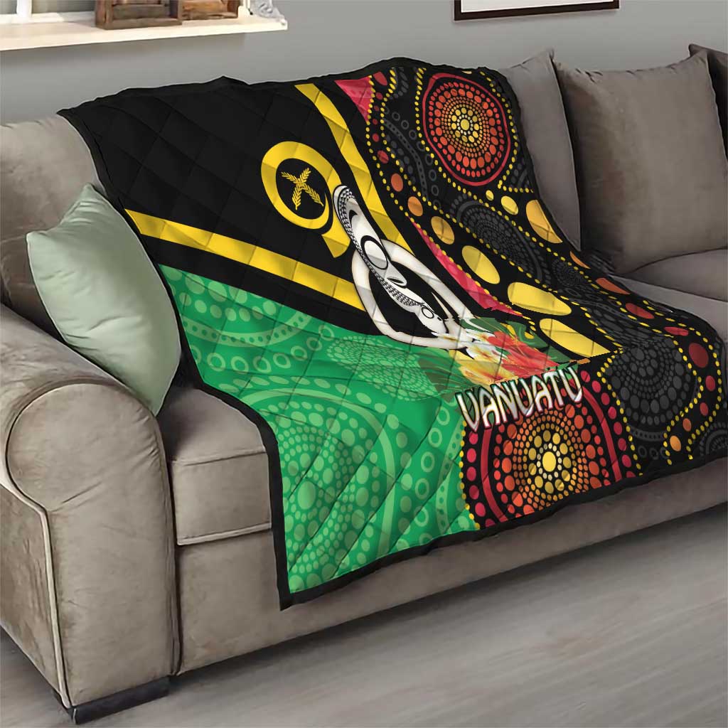 Tamtam Drum Vanuatu Quilt Boar Tusk Aboriginal Flag Style