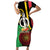 Tamtam Drum Vanuatu Short Sleeve Bodycon Dress Boar Tusk Aboriginal Flag Style