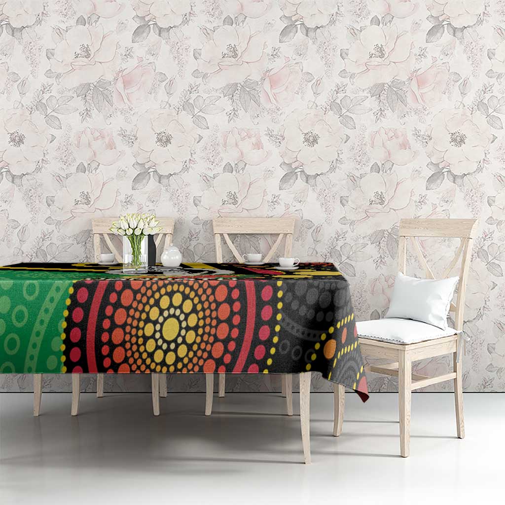 Tamtam Drum Vanuatu Tablecloth Boar Tusk Aboriginal Flag Style