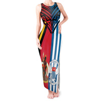 Vanuatu And West Papua Tank Maxi Dress Coat Of Arms Mix Flag Style LT14 Women Black - Polynesian Pride