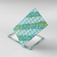 Hawaii Jade Vine Lei Canvas Wall Art Aloha Palaka Motif - Turquoise - Polynesian Pride