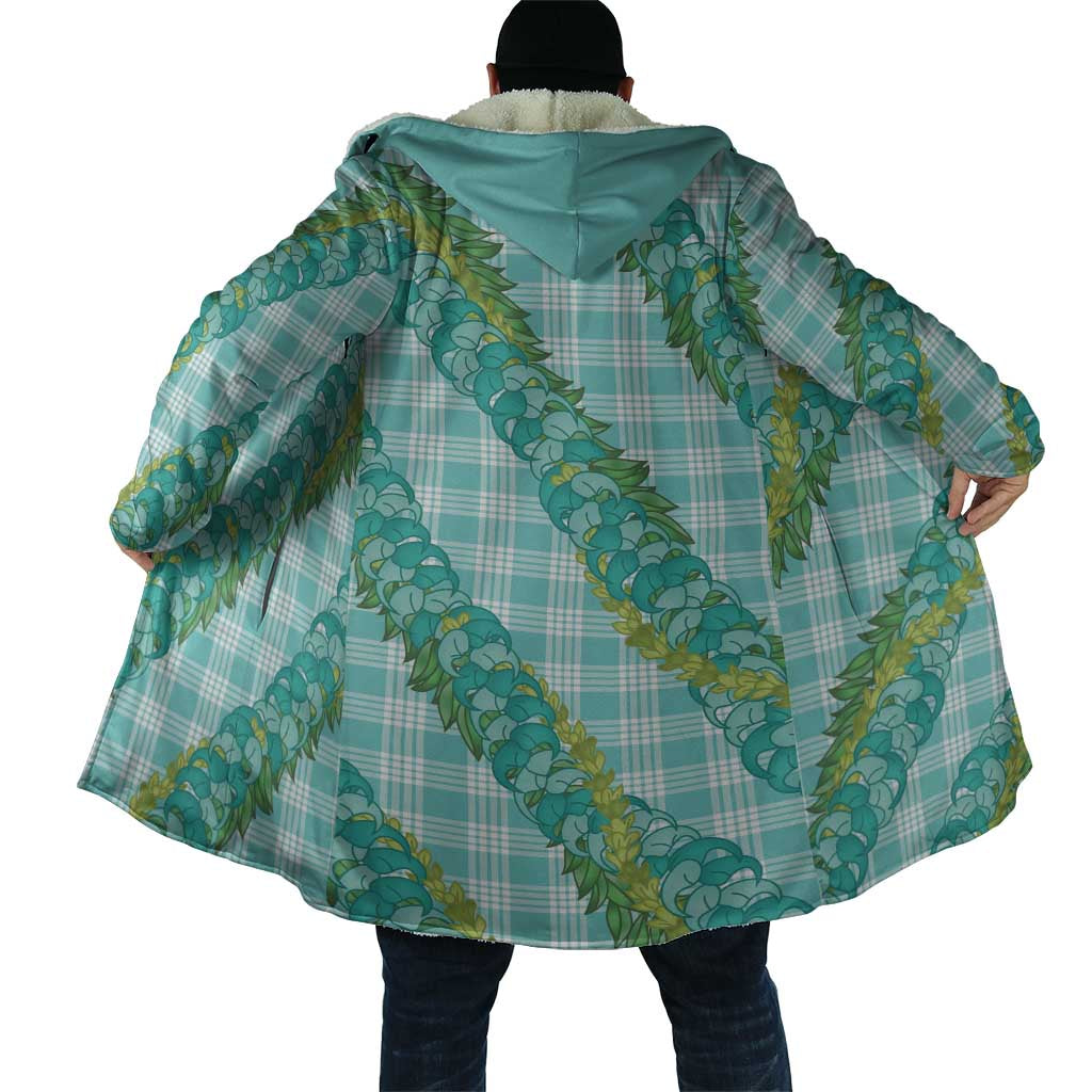 Hawaii Jade Vine Lei Cloak Aloha Palaka Motif - Turquoise - Polynesian Pride
