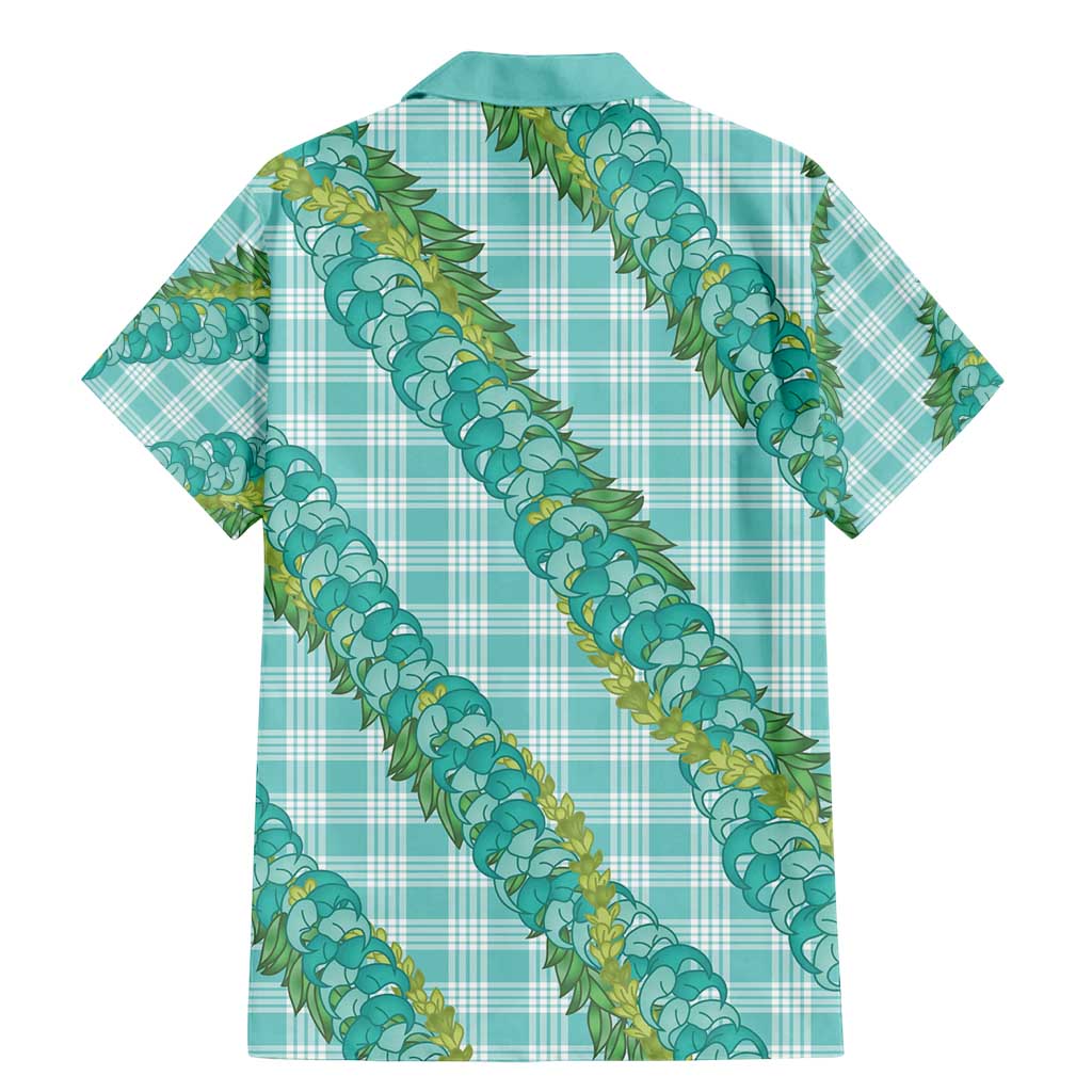 Hawaii Jade Vine Lei Family Matching Mermaid Dress and Hawaiian Shirt Aloha Palaka Motif - Turquoise LT14 - Polynesian Pride