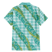 Hawaii Jade Vine Lei Family Matching Mermaid Dress and Hawaiian Shirt Aloha Palaka Motif - Turquoise LT14 - Polynesian Pride