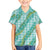 Hawaii Jade Vine Lei Family Matching Off Shoulder Short Dress and Hawaiian Shirt Aloha Palaka Motif - Turquoise - Polynesian Pride