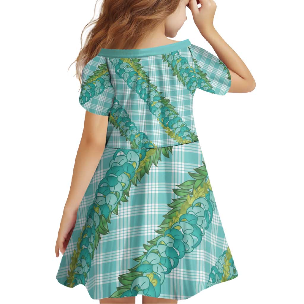 Hawaii Jade Vine Lei Family Matching Tank Maxi Dress and Hawaiian Shirt Aloha Palaka Motif - Turquoise LT14 - Polynesian Pride