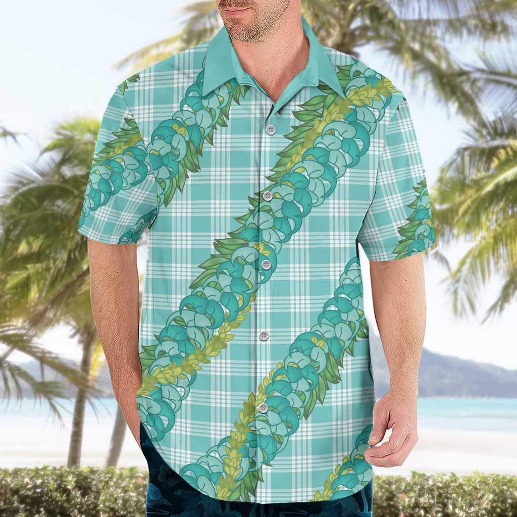 Hawaii Jade Vine Lei Hawaiian Shirt Aloha Palaka Motif - Turquoise LT14 - Polynesian Pride