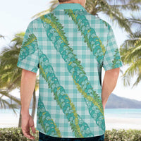 Hawaii Jade Vine Lei Hawaiian Shirt Aloha Palaka Motif - Turquoise LT14 - Polynesian Pride