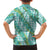 Hawaii Jade Vine Lei Hawaiian Shirt Aloha Palaka Motif - Turquoise - Polynesian Pride