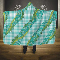 Hawaii Jade Vine Lei Hooded Blanket Aloha Palaka Motif - Turquoise LT14 - Polynesian Pride