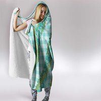 Hawaii Jade Vine Lei Hooded Blanket Aloha Palaka Motif - Turquoise LT14 - Polynesian Pride