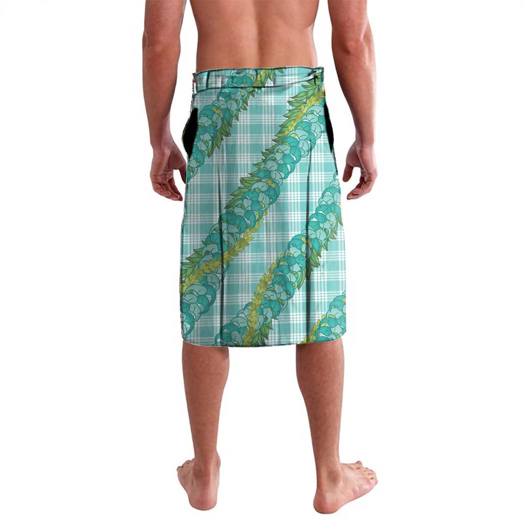 Hawaii Jade Vine Lei Lavalava Aloha Palaka Motif - Turquoise - Polynesian Pride