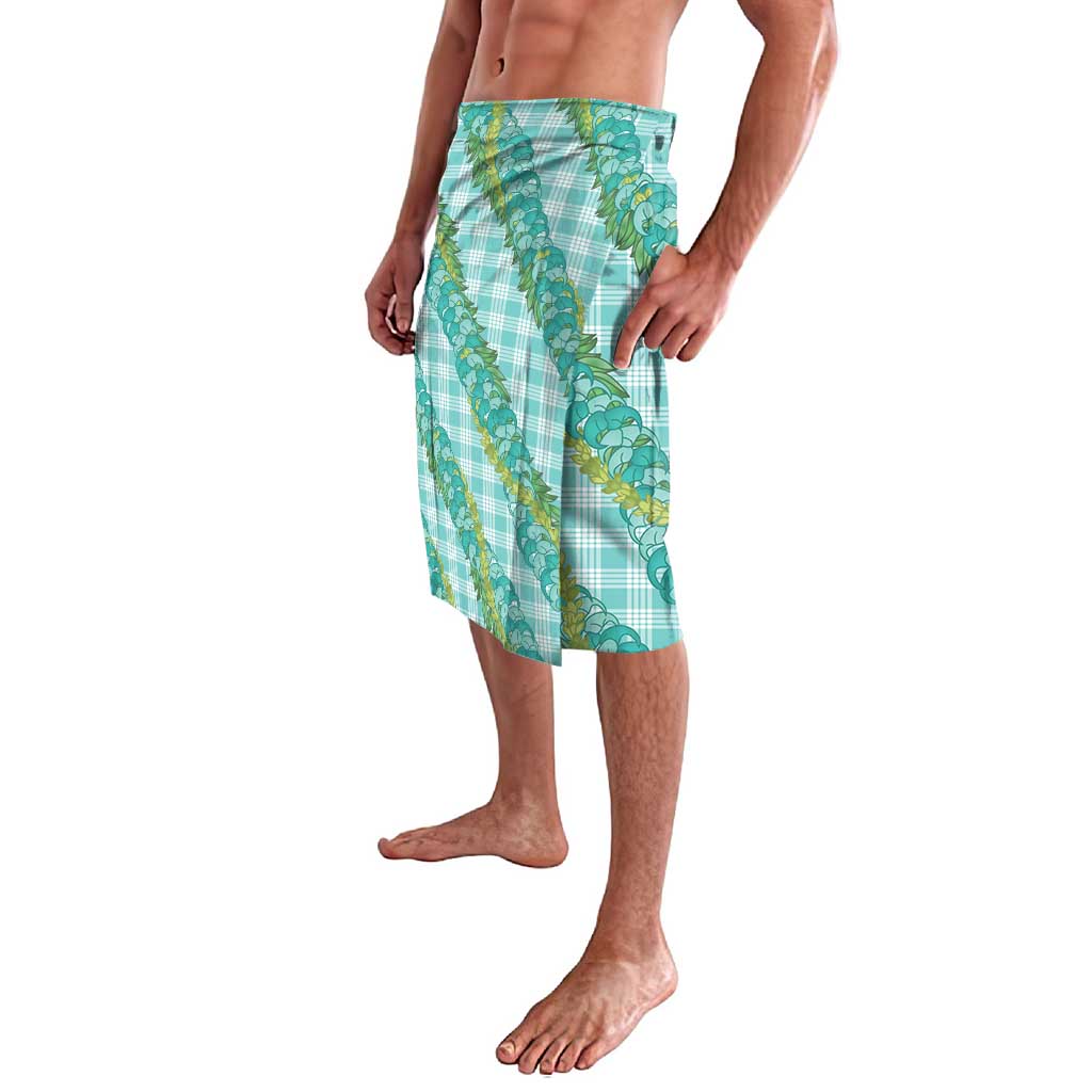 Hawaii Jade Vine Lei Lavalava Aloha Palaka Motif - Turquoise - Polynesian Pride