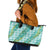 Hawaii Jade Vine Lei Leather Tote Bag Aloha Palaka Motif - Turquoise - Polynesian Pride