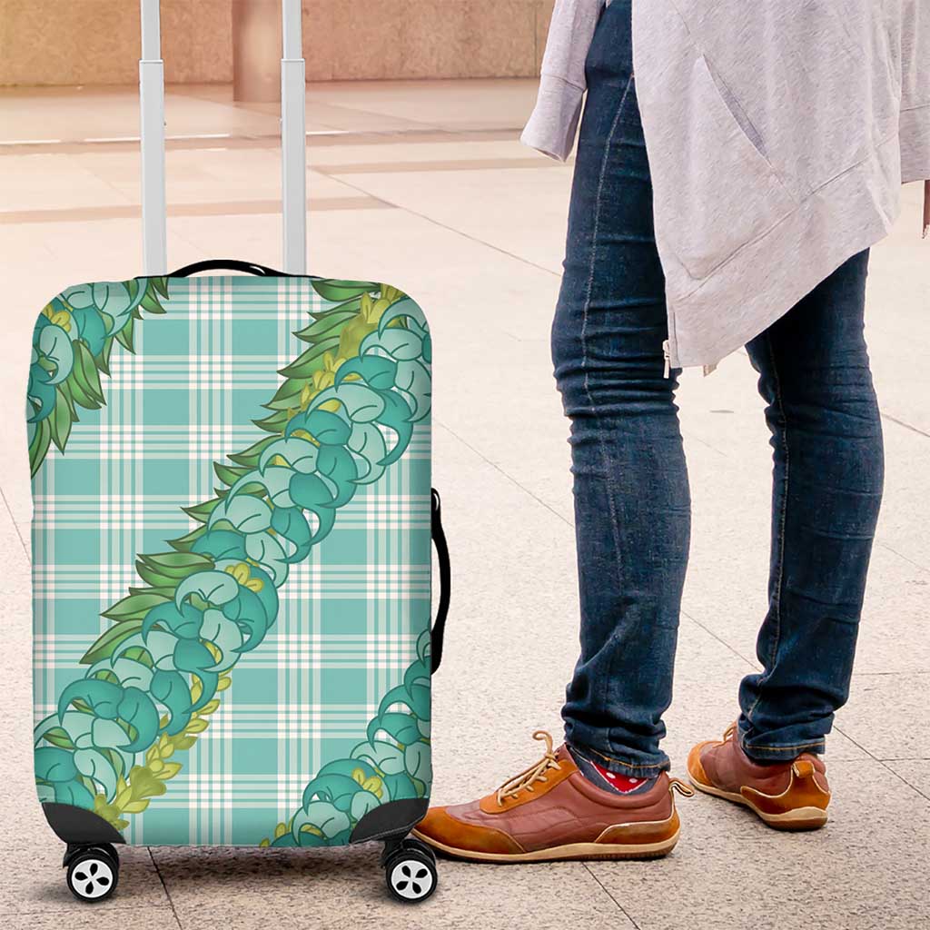 Hawaii Jade Vine Lei Luggage Cover Aloha Palaka Motif - Turquoise LT14 Turquoise - Polynesian Pride
