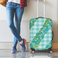 Hawaii Jade Vine Lei Luggage Cover Aloha Palaka Motif - Turquoise LT14 - Polynesian Pride