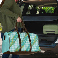 Hawaii Jade Vine Lei Travel Bag Aloha Palaka Motif - Turquoise - Polynesian Pride