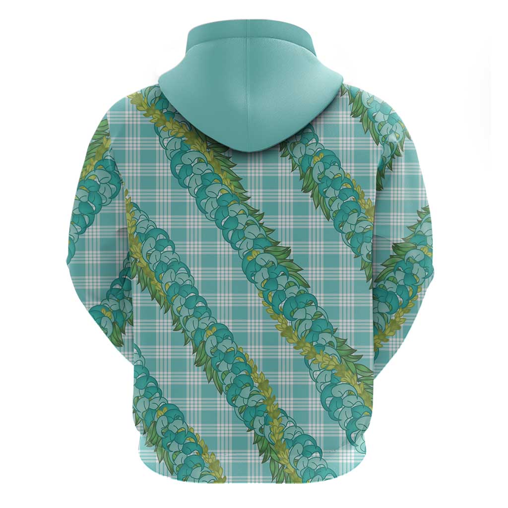 Hawaii Jade Vine Lei Zip Hoodie Aloha Palaka Motif - Turquoise LT14 - Polynesian Pride