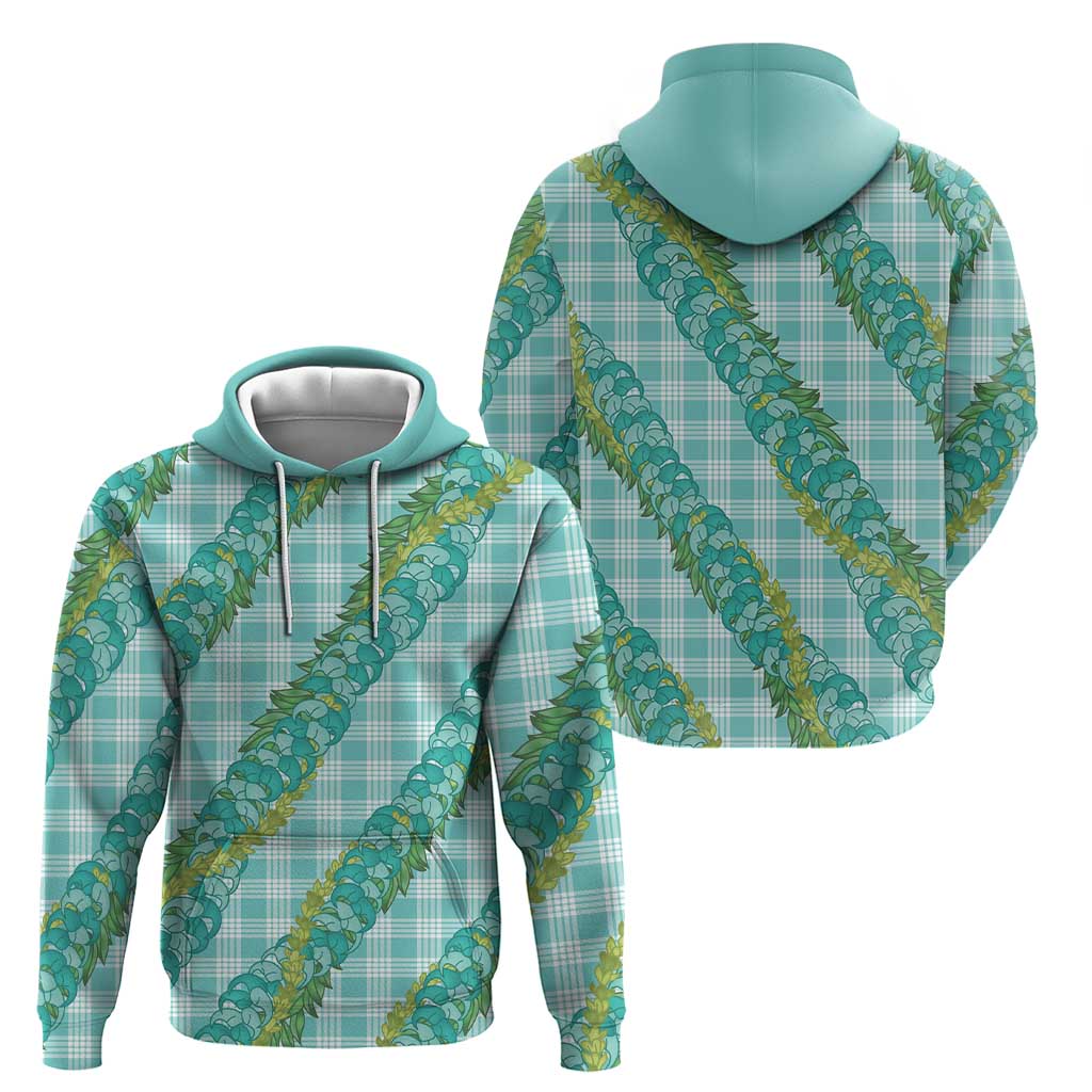 Hawaii Jade Vine Lei Zip Hoodie Aloha Palaka Motif - Turquoise LT14 - Polynesian Pride