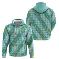 Hawaii Jade Vine Lei Zip Hoodie Aloha Palaka Motif - Turquoise LT14 - Polynesian Pride