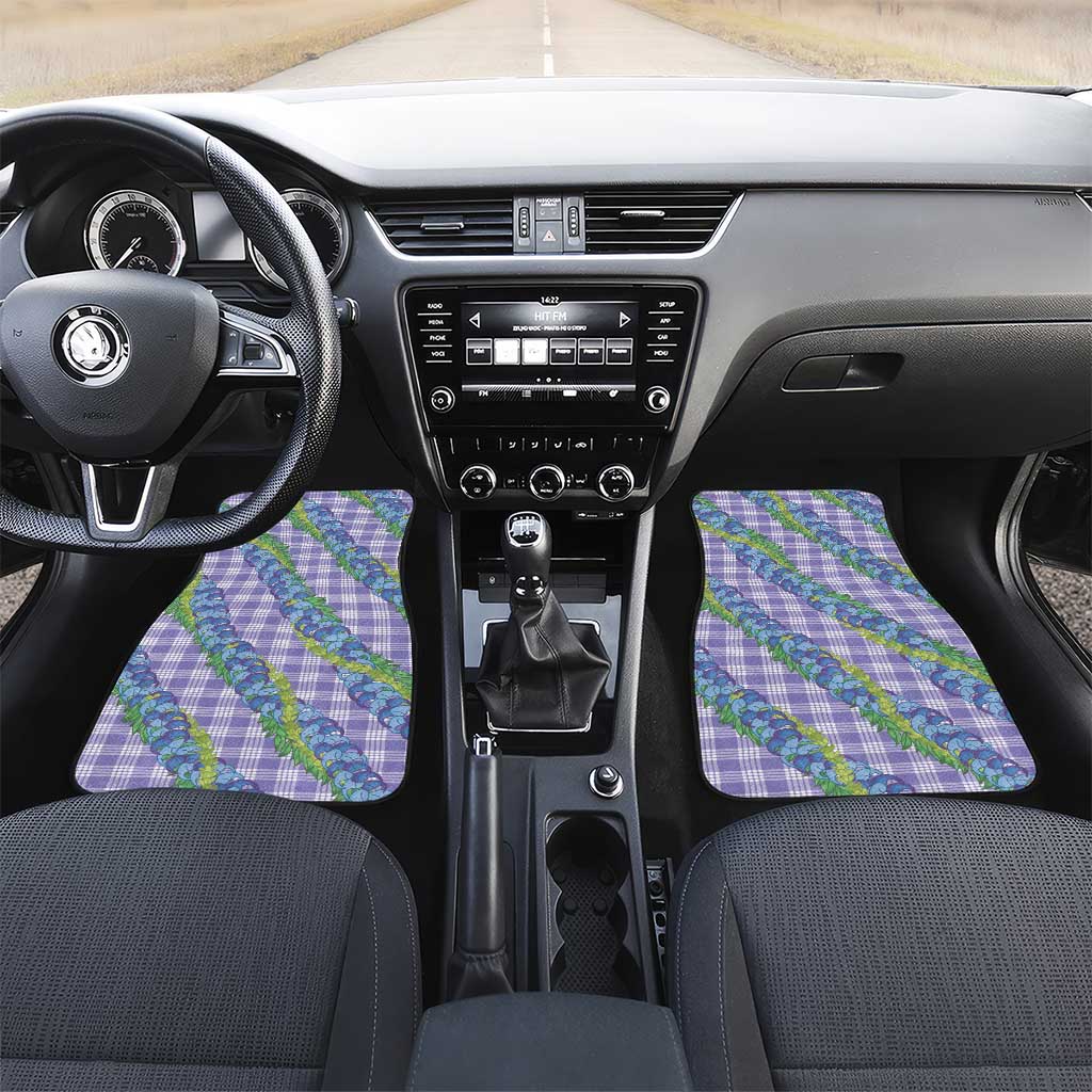 Hawaii Jade Vine Lei Car Mats Aloha Palaka Motif - Purple - Polynesian Pride