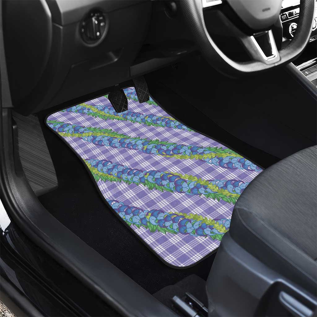 Hawaii Jade Vine Lei Car Mats Aloha Palaka Motif - Purple - Polynesian Pride