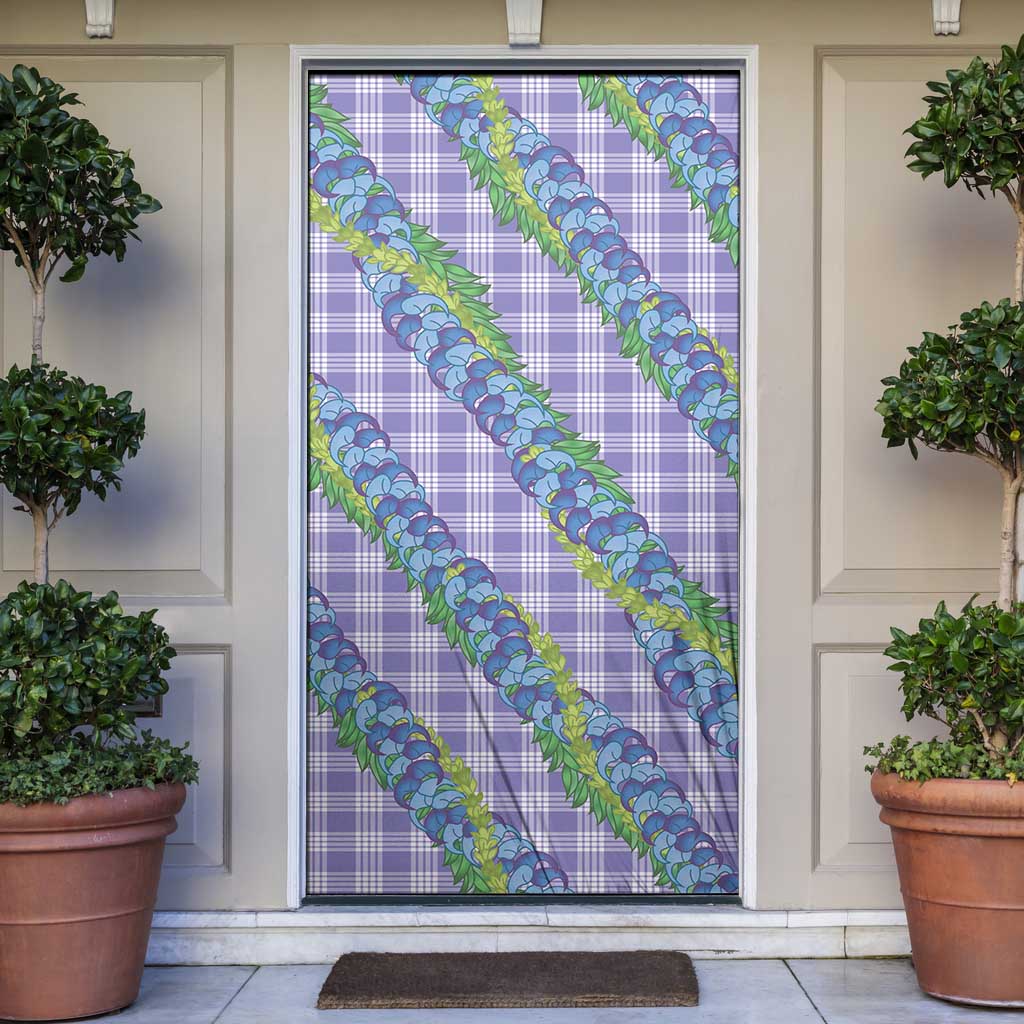 Hawaii Jade Vine Lei Door Cover Aloha Palaka Motif - Purple LT14 Purple - Polynesian Pride