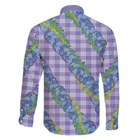 Hawaii Jade Vine Lei Family Matching Mermaid Dress and Hawaiian Shirt Aloha Palaka Motif - Purple LT14 - Polynesian Pride