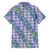 Hawaii Jade Vine Lei Family Matching Off The Shoulder Long Sleeve Dress and Hawaiian Shirt Aloha Palaka Motif - Purple - Polynesian Pride