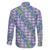 Hawaii Jade Vine Lei Family Matching Off The Shoulder Long Sleeve Dress and Hawaiian Shirt Aloha Palaka Motif - Purple - Polynesian Pride