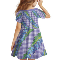 Hawaii Jade Vine Lei Family Matching Off Shoulder Maxi Dress and Hawaiian Shirt Aloha Palaka Motif - Purple LT14 - Polynesian Pride