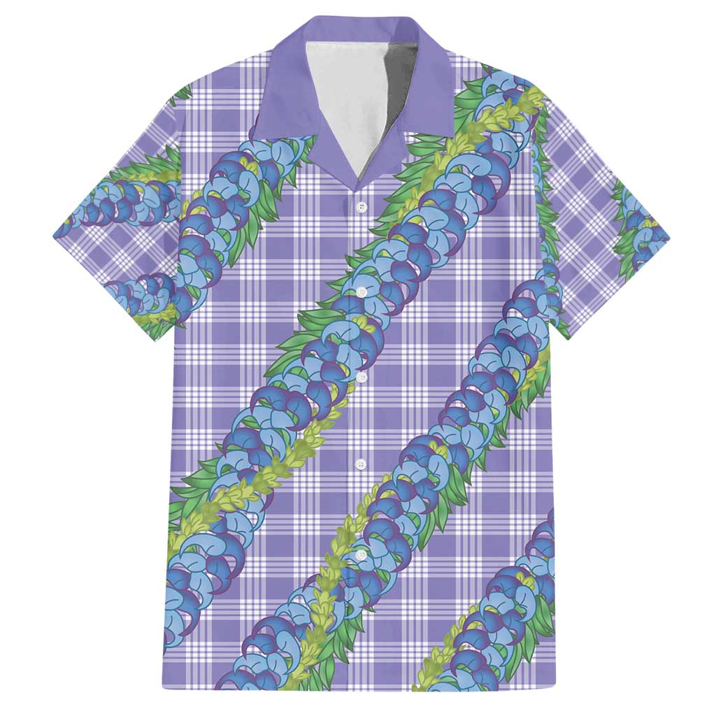 Hawaii Jade Vine Lei Family Matching Summer Maxi Dress and Hawaiian Shirt Aloha Palaka Motif - Purple LT14 Dad's Shirt - Short Sleeve Purple - Polynesian Pride