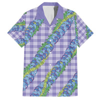 Hawaii Jade Vine Lei Family Matching Summer Maxi Dress and Hawaiian Shirt Aloha Palaka Motif - Purple LT14 Dad's Shirt - Short Sleeve Purple - Polynesian Pride