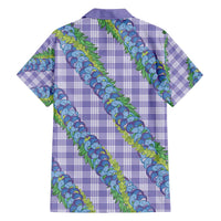 Hawaii Jade Vine Lei Family Matching Tank Maxi Dress and Hawaiian Shirt Aloha Palaka Motif - Purple LT14 - Polynesian Pride