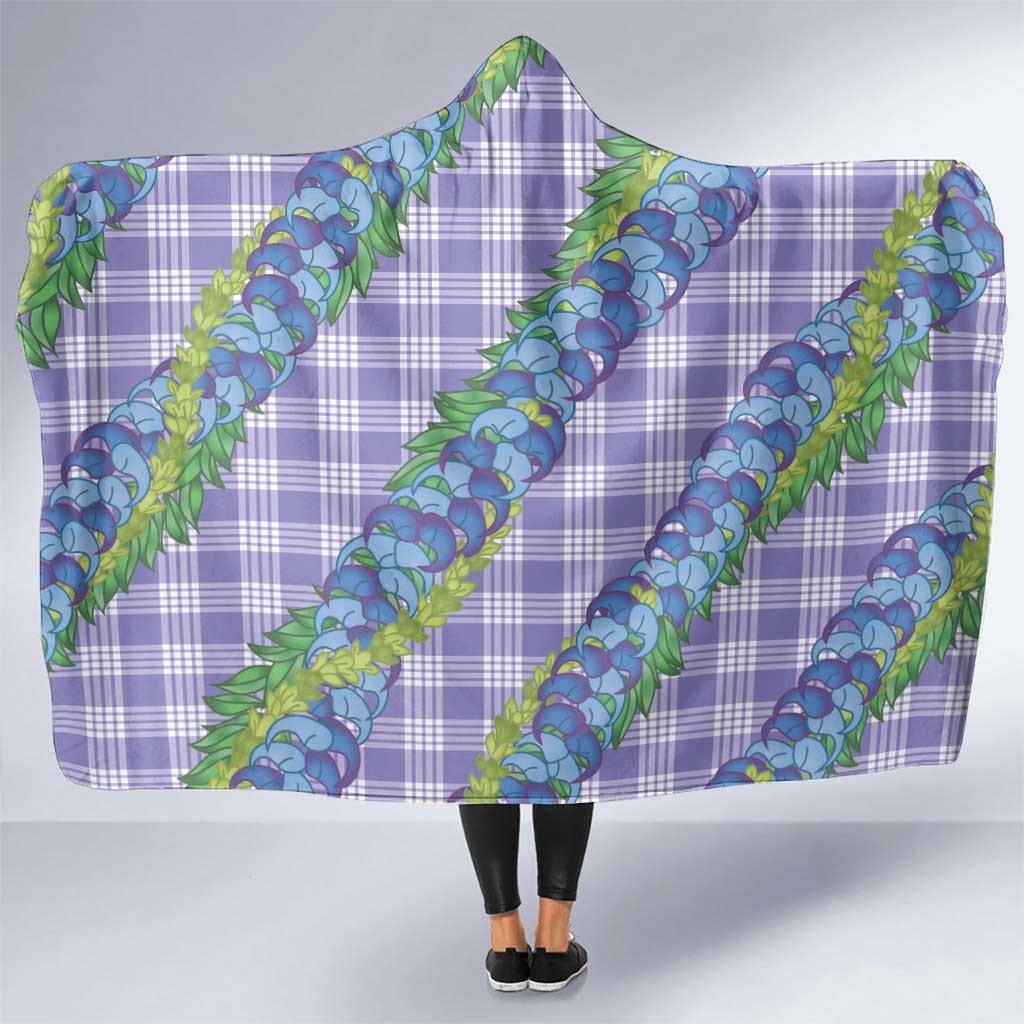 Hawaii Jade Vine Lei Hooded Blanket Aloha Palaka Motif - Purple LT14 One Size Purple - Polynesian Pride