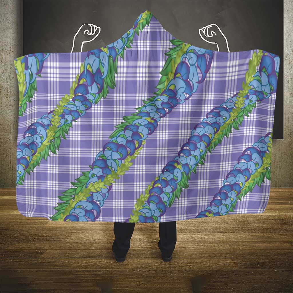Hawaii Jade Vine Lei Hooded Blanket Aloha Palaka Motif - Purple LT14 - Polynesian Pride
