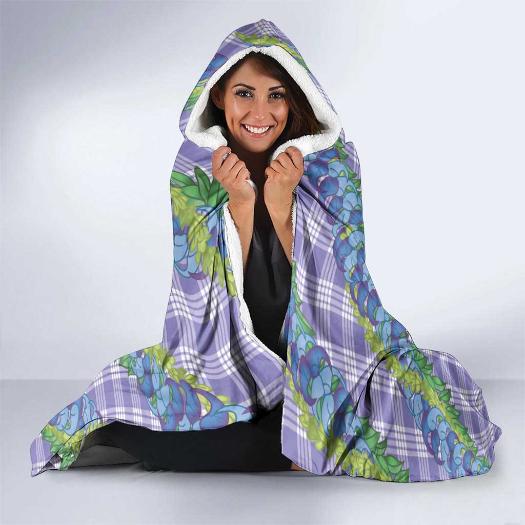 Hawaii Jade Vine Lei Hooded Blanket Aloha Palaka Motif - Purple LT14 - Polynesian Pride