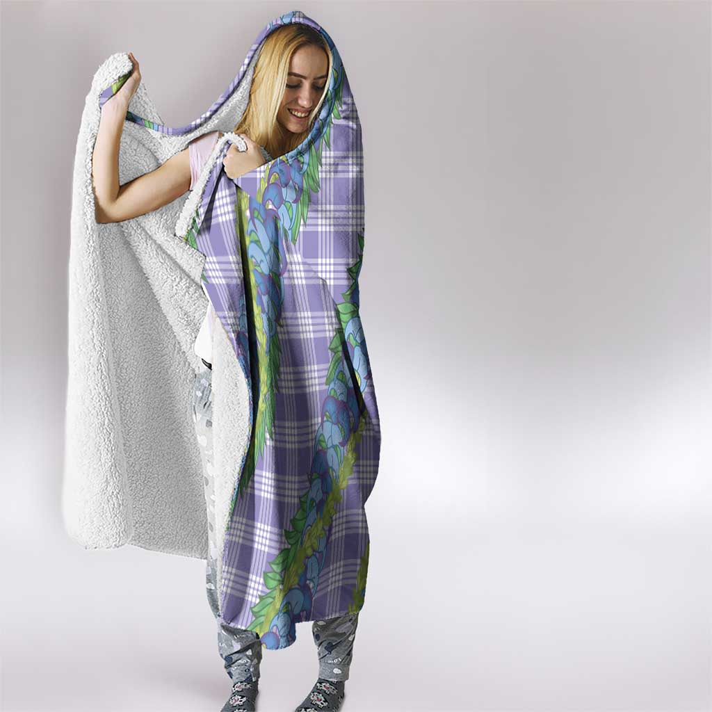 Hawaii Jade Vine Lei Hooded Blanket Aloha Palaka Motif - Purple LT14 - Polynesian Pride