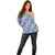 Hawaii Jade Vine Lei Off Shoulder Sweater Aloha Palaka Motif - Purple - Polynesian Pride