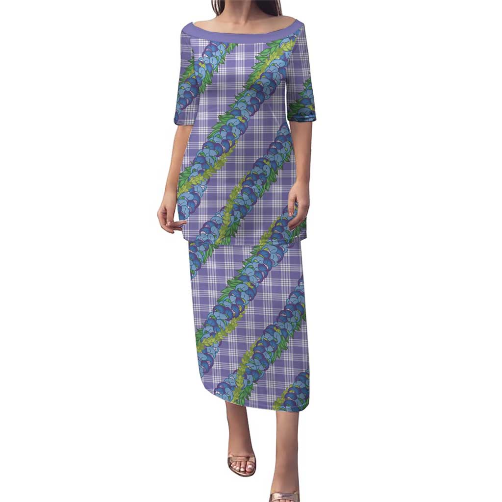 Hawaii Jade Vine Lei Puletasi Aloha Palaka Motif - Purple - Polynesian Pride