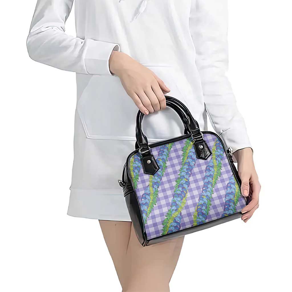 Hawaii Jade Vine Lei Shoulder Handbag Aloha Palaka Motif - Purple - Polynesian Pride