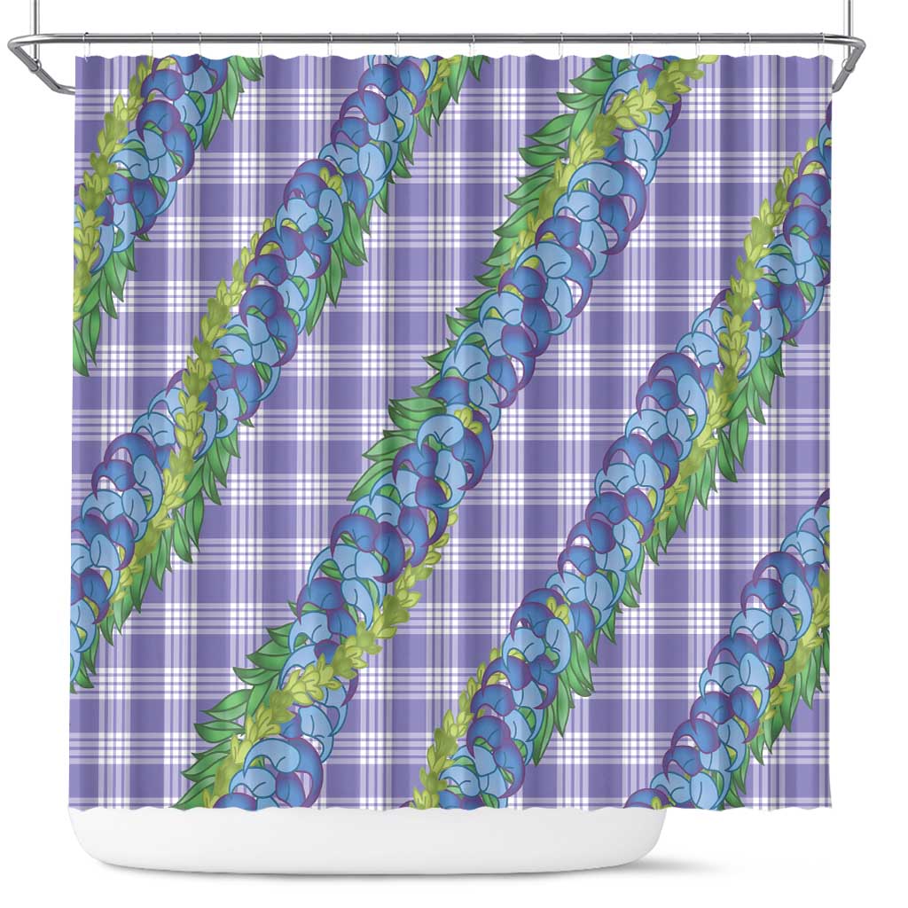 Hawaii Jade Vine Lei Shower Curtain Aloha Palaka Motif - Purple LT14 Purple - Polynesian Pride