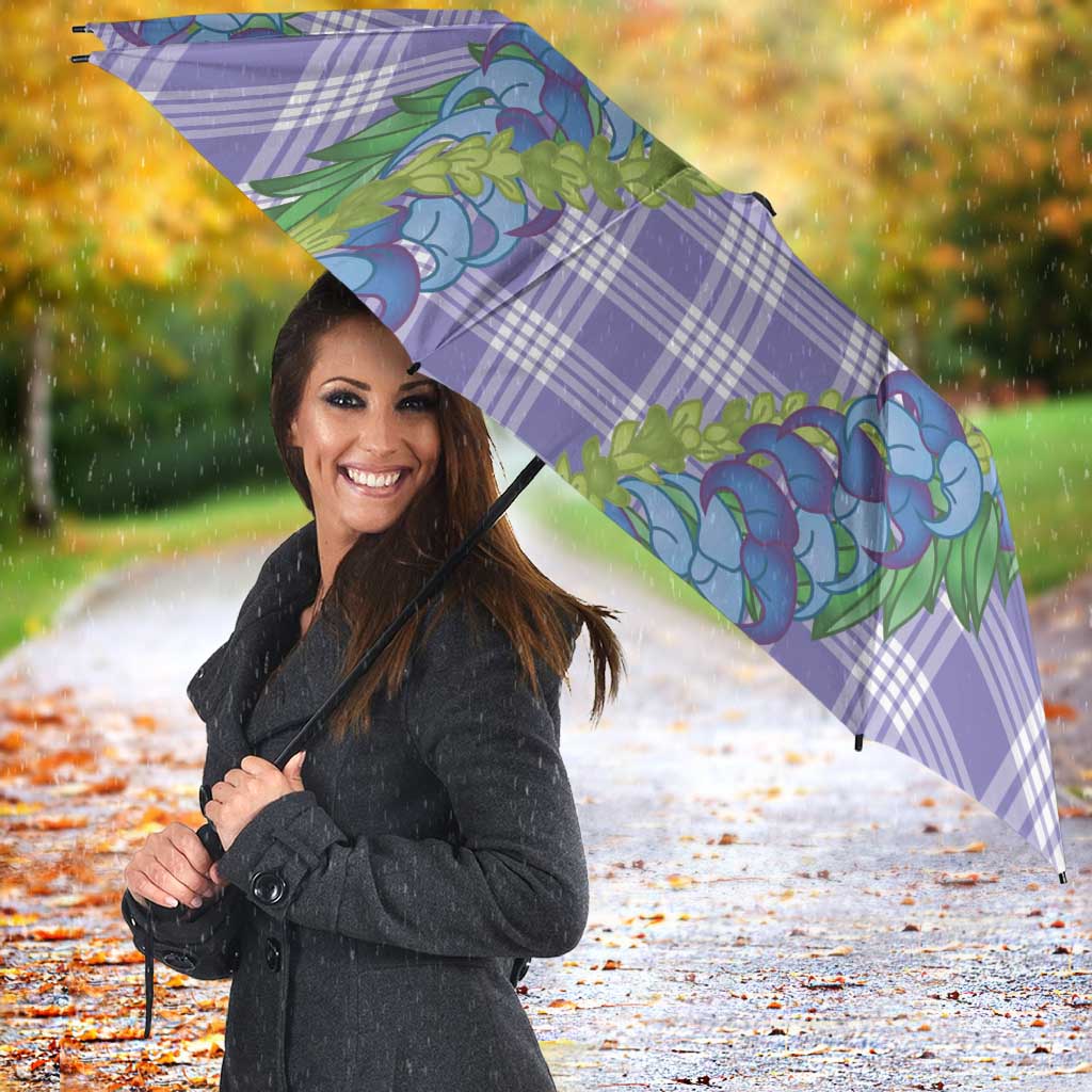 Hawaii Jade Vine Lei Umbrella Aloha Palaka Motif - Purple - Polynesian Pride