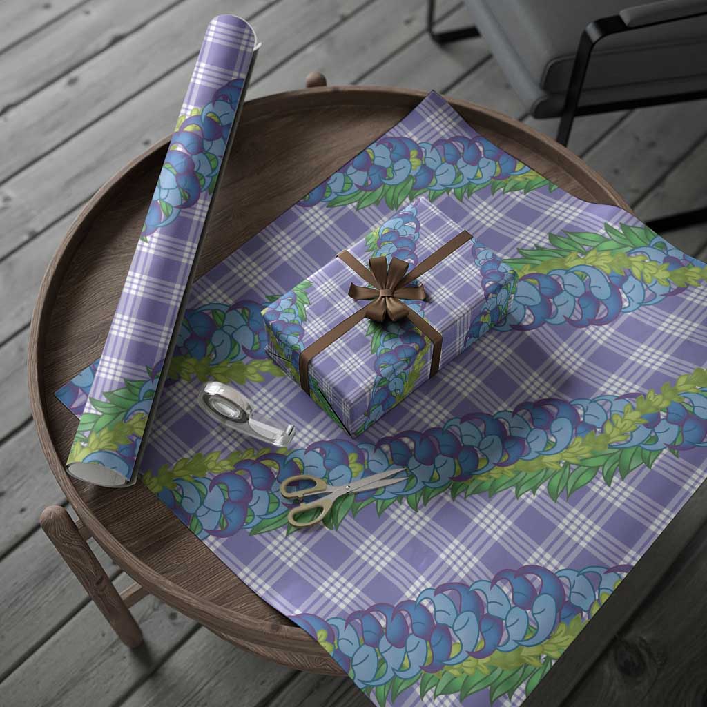 Hawaii Jade Vine Lei Wrapping Paper Aloha Palaka Motif - Purple - Polynesian Pride