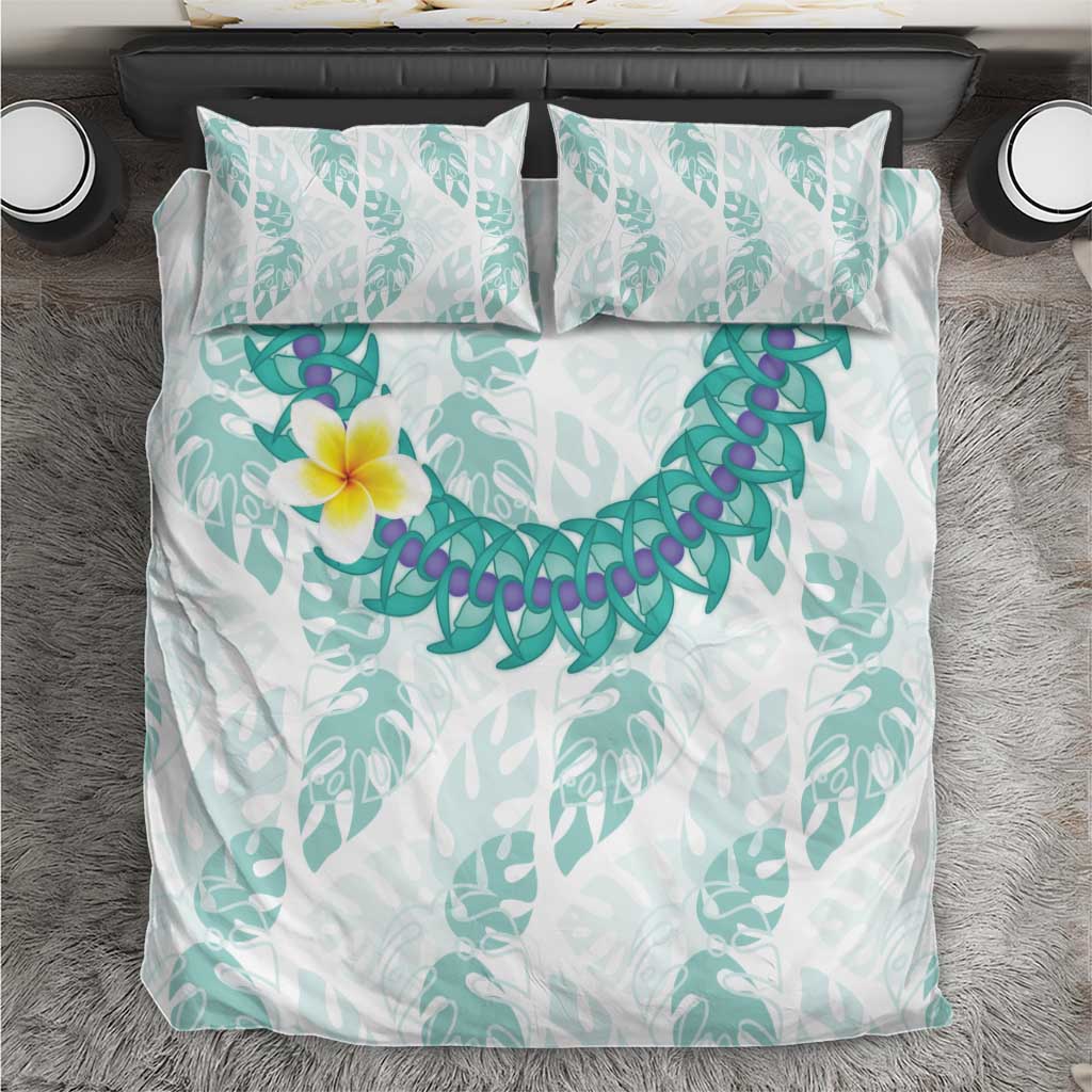 Jade Vine Lei Hawaii Bedding Set Aloha Seamless Tropical Leaves LT14 White - Polynesian Pride